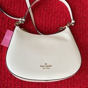 Kate Spade Staci Saffiano Leather Shoulder Bag Parchment
